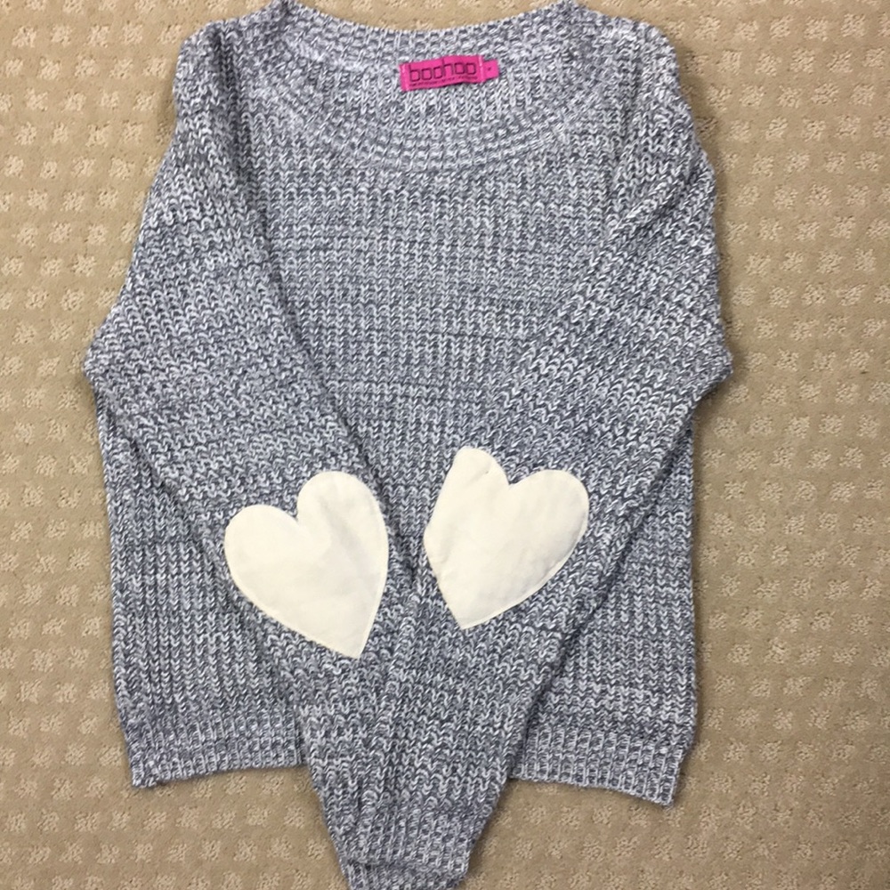 Heart Elbow Patch Sweater